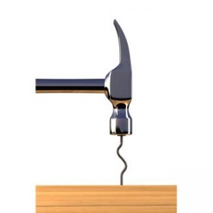 screwy nail and hammer