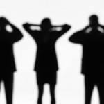 No Evil: Business people covering eyes ears and mouth