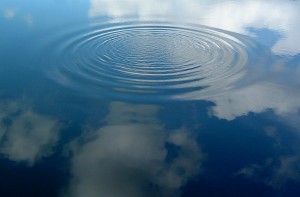 drop of water in a pond