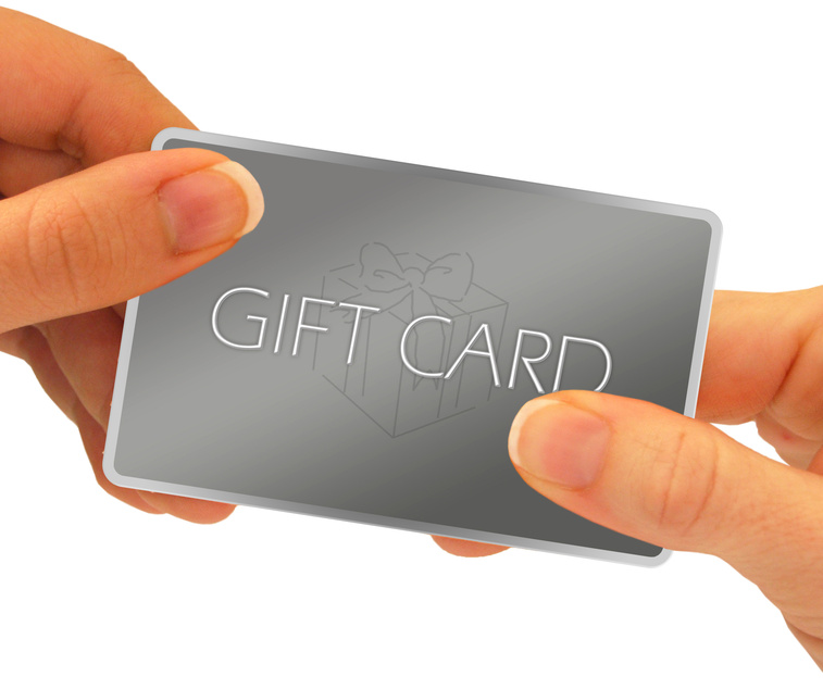 Giving Gift Card: Hands Passing Gift Card