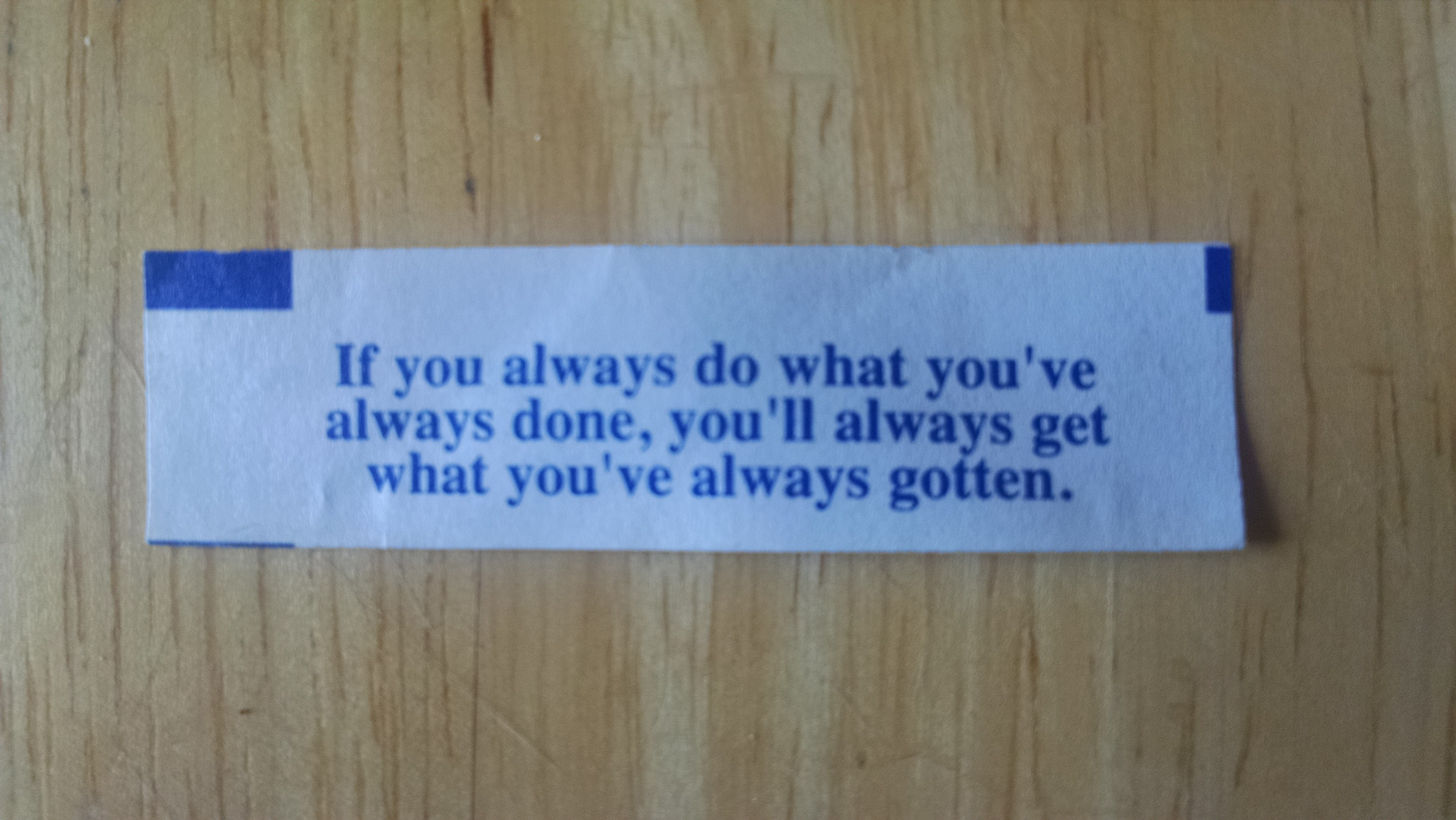 If You Always Do...