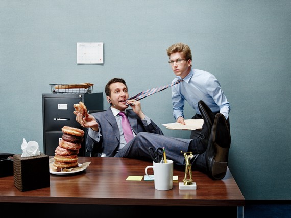 Guy being a jerk pulling someone's tie