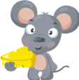 Mouse holding cheese