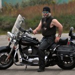 biker on a Harley Davidson