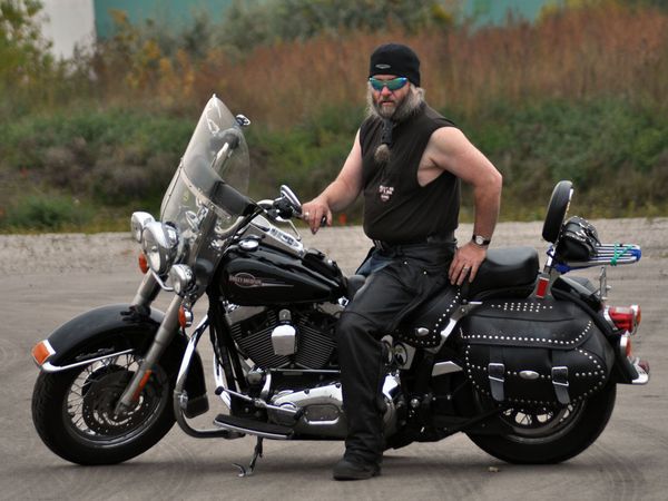 biker on a Harley Davidson