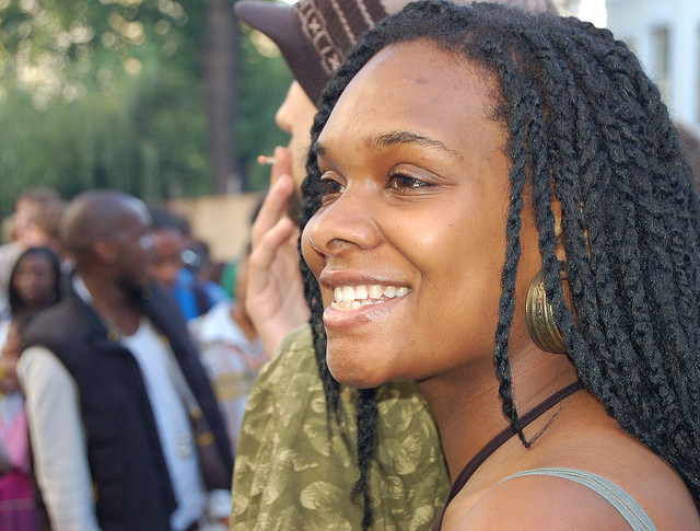 woman smiling