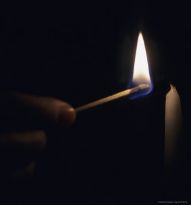 match lights a candle