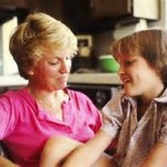 Mother talking to girl