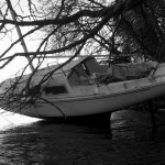 beached sailboat
