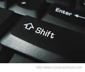 Shift button on a keybord