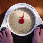 feet on bathroom scale