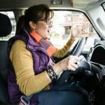 woman driver yelling