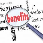 magnifying glass over word "benefits"