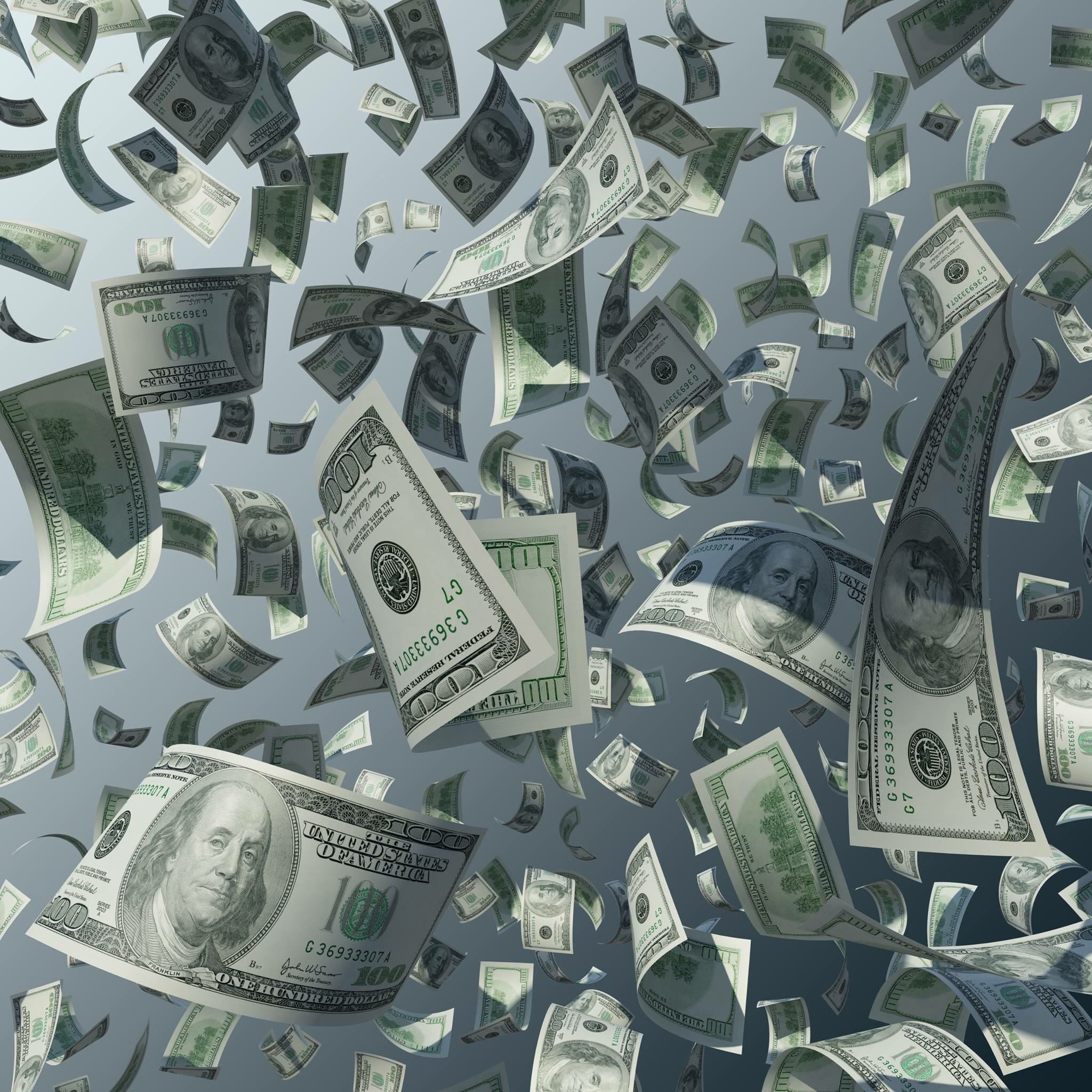 Money falling from the sky