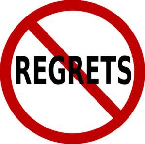 "regrets" with a circle and slash